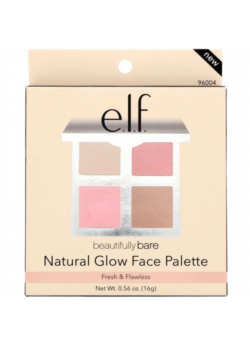 E.L.F., Beautifully Bare, Natural Glow Face Palette, Fresh & Flawless , 0.56 oz (16 g)