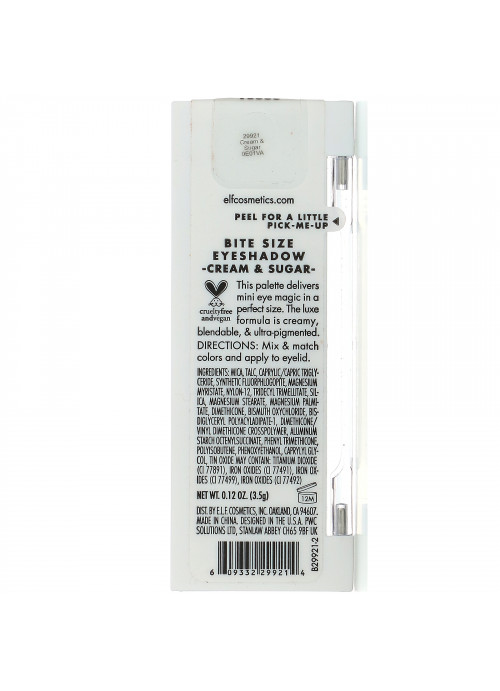 E.L.F., Bite Size Eyeshadow, Cream & Sugar, 0.12 oz (3.5 g)