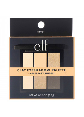 E.L.F., Clay Eyeshadow Palette, Necessary Nudes, 0.26 oz (7.5 g)