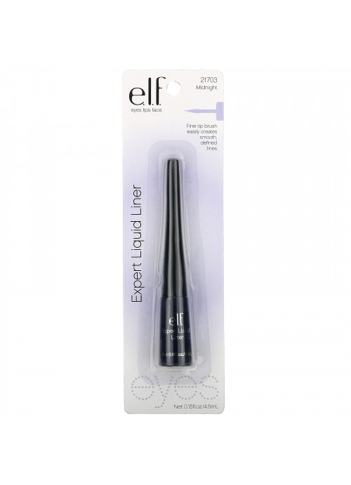 E.L.F., Expert Liquid Liner, Midnight, 0.15 fl oz (4.5 ml)