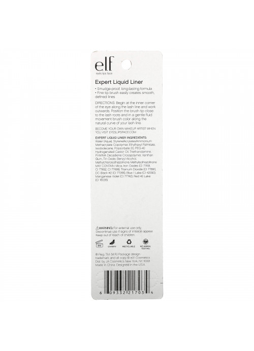 E.L.F., Expert Liquid Liner, Midnight, 0.15 fl oz (4.5 ml)