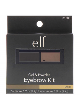 E.L.F., Eyebrow Kit, Gel & Powder, Dark, Gel 0.05 oz (1.4 g) Powder 0.08 oz (2.3 g)