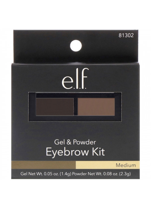 E.L.F., Eyebrow Kit, Gel & Powder, Medium, Gel 0.05 oz (1.4 g) - Powder 0.08 oz (2.3 g)