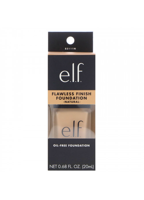 E.L.F., Flawless Finish Foundation, Oil Free, Natural, 0.68 fl oz (20 ml)