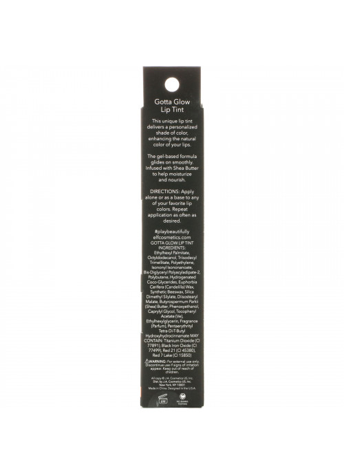 E.L.F., Gotta Glow Lip Tint, Perfect Peach, 0.13 oz (3.8 g)