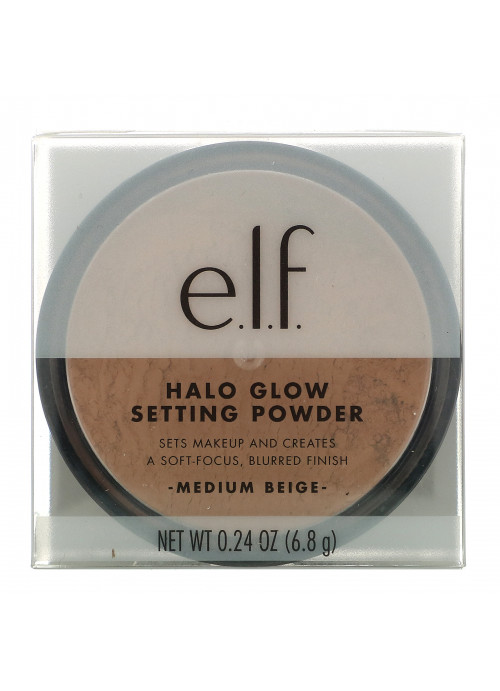 E.L.F., Halo Glow Setting Powder, Medium Beige, 0.24 oz (6.8 g)