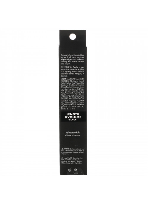 E.L.F., Length & Volume Mascara, Black, 0.25 fl oz (7.5 ml)