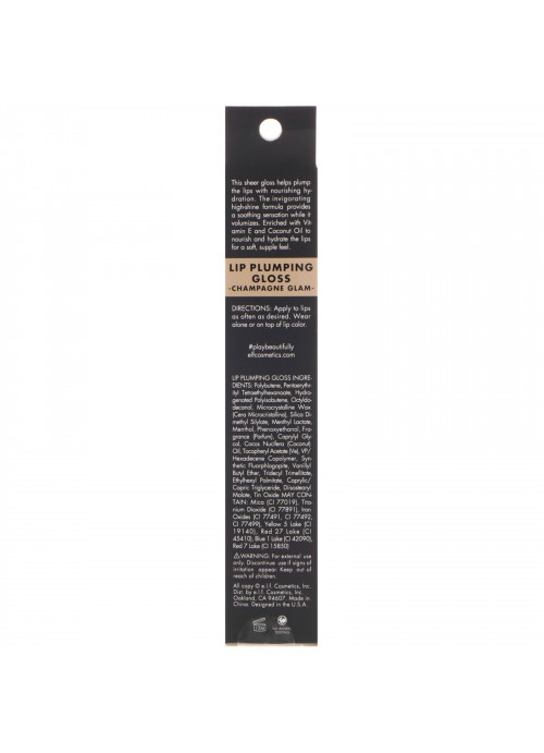 E.L.F., Lip Plumping Gloss, Champagne Glam, 0.09 oz (2.7 g)
