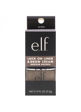E.L.F., Lock On, Liner And Brow Cream, Medium Brown, 0.19 oz (5.5 g)