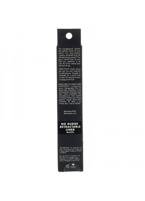 E.L.F., No Budge Retractable Liner, Black, 0.006 oz (0.18 g)