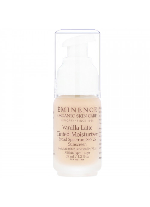Eminence Organics, Vanilla Latte Tinted Moisturizer, SPF 25, Light, 1.2 fl oz (35 ml)