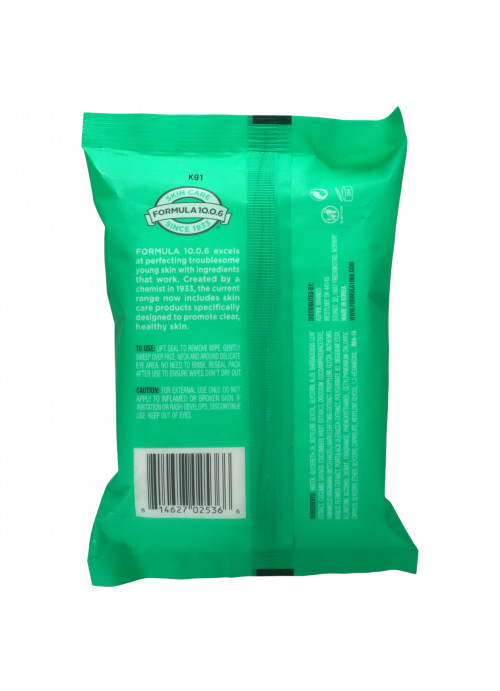 Formula 10.0.6, Keep Me Clean, Clarifying Facial Wipes, Cucumber + Witch Hazel, 25 Wipes