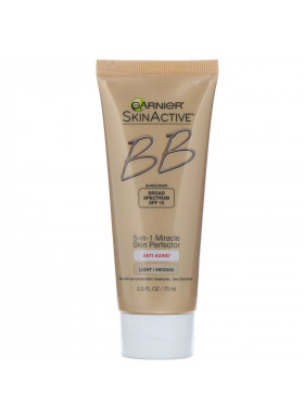 Garnier, SkinActive, 5-in-1 Miracle Skin Perfector BB Cream, Anti-Aging, Light/Medium, 2.5 fl oz (75 ml)