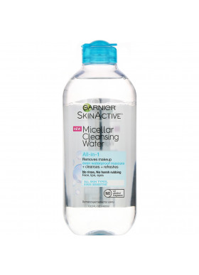 Garnier, SkinActive, Micellar Cleansing Water, All-in-1 Makeup Remover Even Waterproof Mascara, All Skin Types, 13.5 fl oz (400 ml)