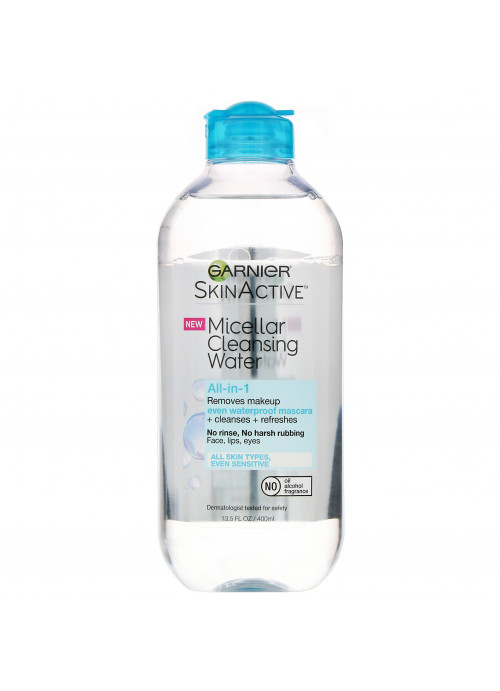 Garnier, SkinActive, Micellar Cleansing Water, All-in-1 Makeup Remover Even Waterproof Mascara, All Skin Types, 13.5 fl oz (400 ml)