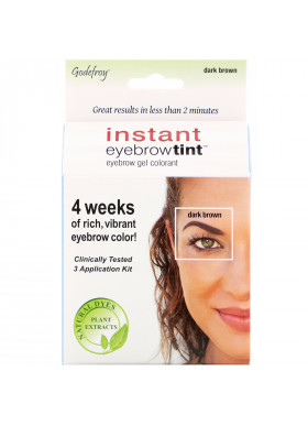 Godefroy, Instant Eyebrow Tint, Dark Brown, 3 Application Kit