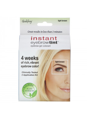 Godefroy, Instant Eyebrow Tint, Light Brown, 3 Application Kit