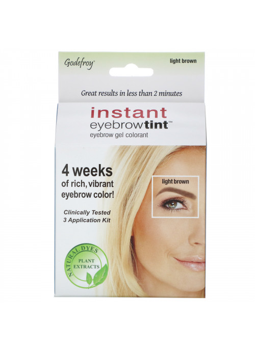 Godefroy, Instant Eyebrow Tint, Light Brown, 3 Application Kit