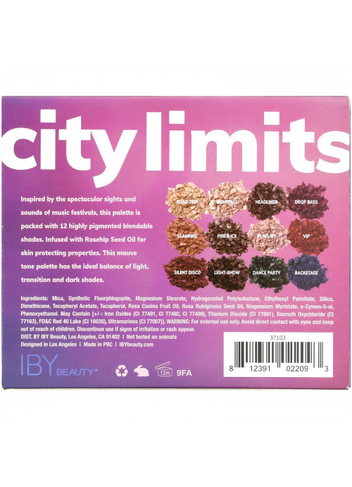 IBY Beauty, Eye Shadow Palette, City Limits, 0.42 oz (12 g)