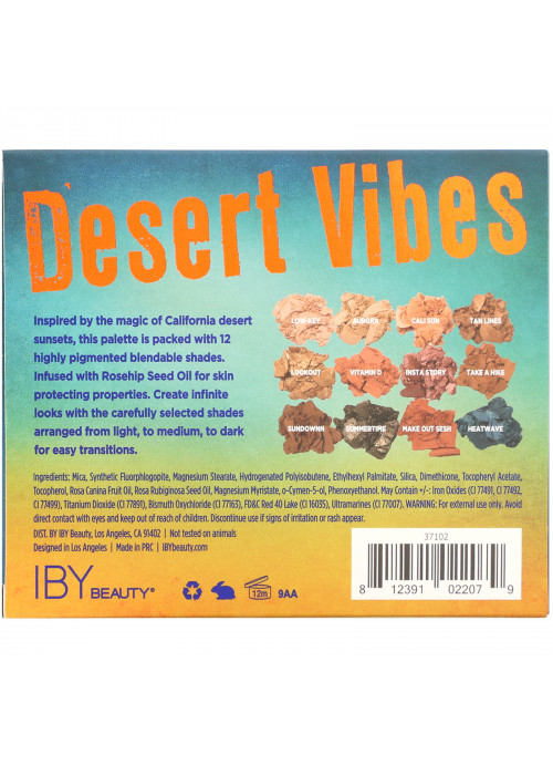 IBY Beauty, Eye Shadow Palette, Desert Vibes, 0.42 oz (12 g)