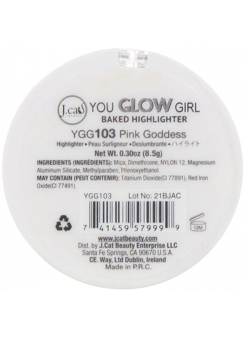 J.Cat Beauty, You Glow Girl, Baked Highlighter, YGG103 Pink Goddess, 0.30 oz (8.5 g)