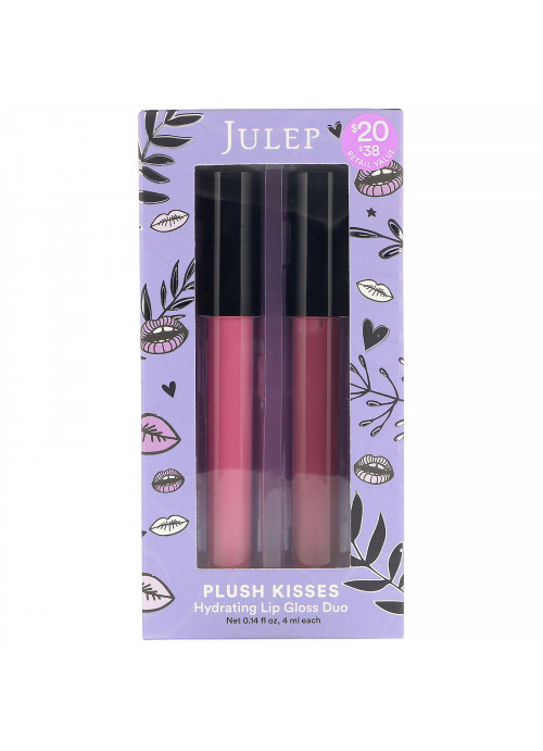 Julep, Hydrating Lip Gloss Duo, Plush Kisses, 0.14 fl oz (4 ml)