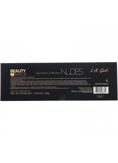 L.A. Girl, Beauty Brick, Nudes Eyeshadow Palette, 0.42 oz (12 g)
