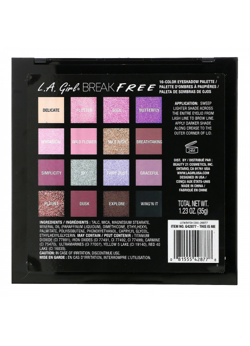 L.A. Girl, Break Free, Eye Shadow Palette, This Is Me, 1.23 oz (35 g)