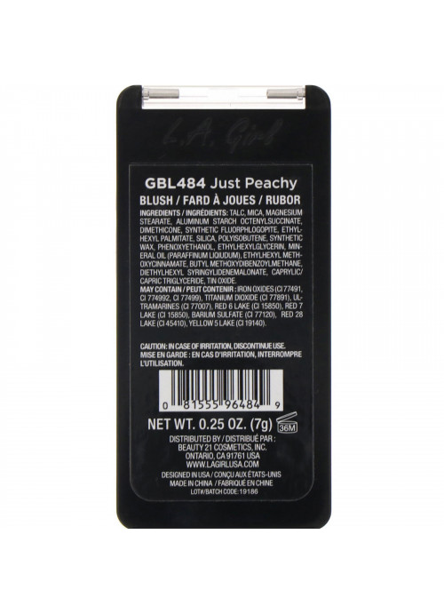L.A. Girl, Just Blushing Powder, Just Peachy, 0.25 oz (7 g)