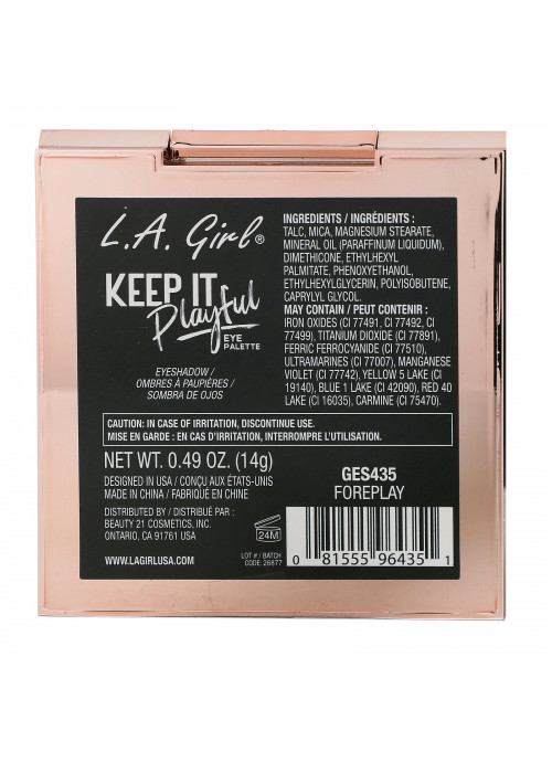 L.A. Girl, Keep It Playful Eye Palette, Foreplay, 0.49 oz (14 g)