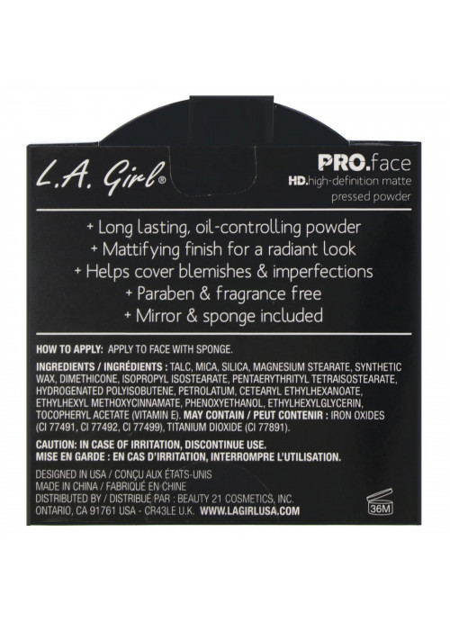 L.A. Girl, Pro Face HD Matte Pressed Powder, Classic Ivory, 0.25 oz (7 g)