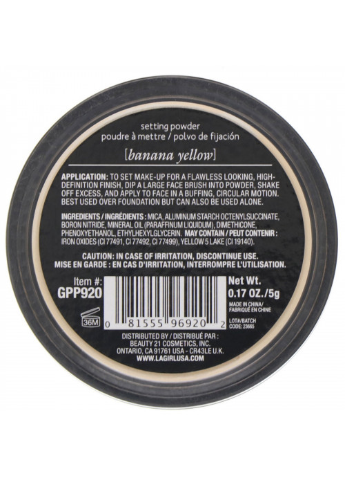 L.A. Girl, Pro HD Setting Powder, Banana Yellow, 0.17 oz (5 g)