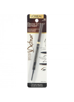L'Oreal, Brow Stylist Definer, Ultra Fine Tip, 389 Brunette, 0.003 oz (90 mg)