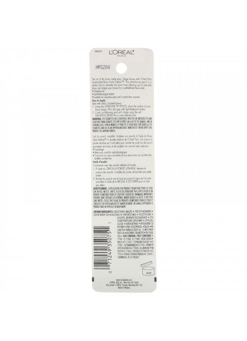 L'Oreal, Brow Stylist Definer, Ultra Fine Tip, 392 Light Brunette, 0.003 oz (90 mg)