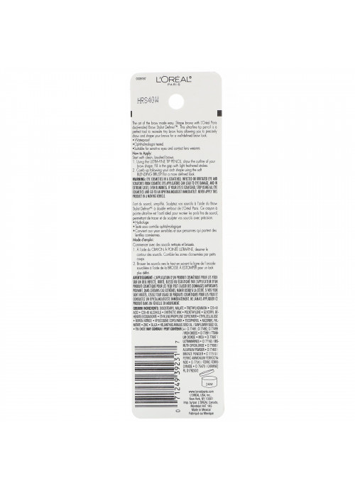 L'Oreal, Brow Stylist Definer, Ultra Fine Tip, 393 Soft Black,  0.003 oz (0.09 g)