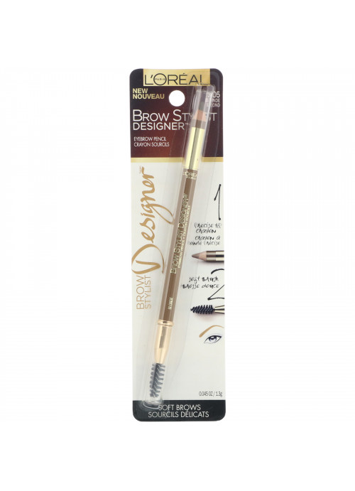 L'Oreal, Brow Stylist Designer Eyebrow Pencil, 305 Blonde, .045 oz (1.3 g)
