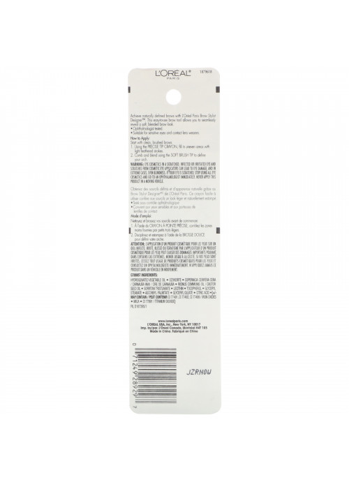 L'Oreal, Brow Stylist Designer Eyebrow Pencil, 315 Dark Brunette, .045 oz (1.3 g)