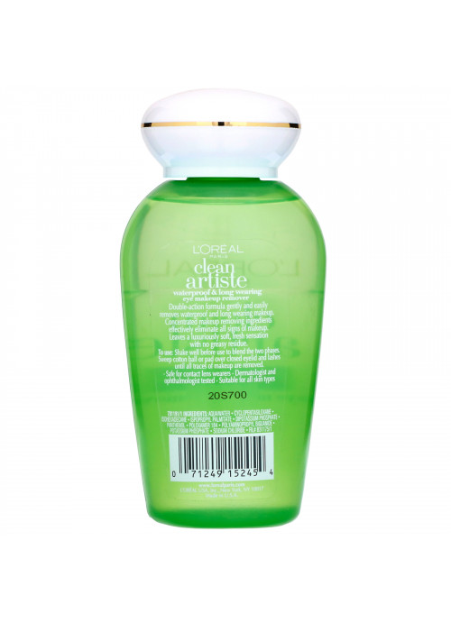 L'Oreal, Clean Artiste, Waterproof & Long Wearing Eye Makeup Remover, For Sensitive Eyes, 4 fl oz (118 ml)