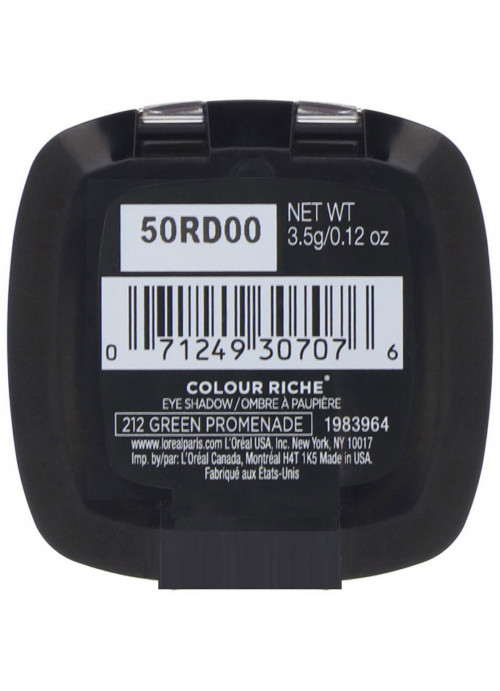 L'Oreal, Color Riche Eye Shadow, 212 Green Promenade, .12 oz (3.5 g)