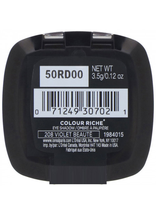 L'Oreal, Colour Riche Eye Shadow,  208 Violet Beaute, .12 oz (3.5 g)