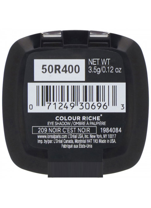 L'Oreal, Colour Riche Eye Shadow, 209 Noir C'est Noir, .12 oz (3.5 g)