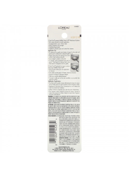 L'Oreal, Infallible Mechanical Eyeliner, 511 Black, 0.008 oz (240 mg)