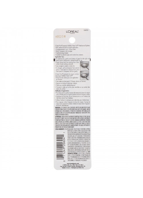L'Oreal, Infallible Mechanical Eyeliner, 521 Slate, 0.008 oz (240 mg)