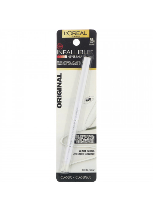 L'Oreal, Infallible Mechanical Eyeliner, Original, 551 White, .008 oz (240 mg)