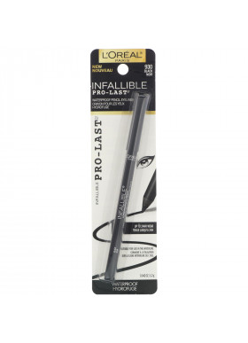 L'Oreal, Infallible Pro-Last Waterproof Pencil Eyeliner, 930 Black, 0.042 fl oz (1.2 g)