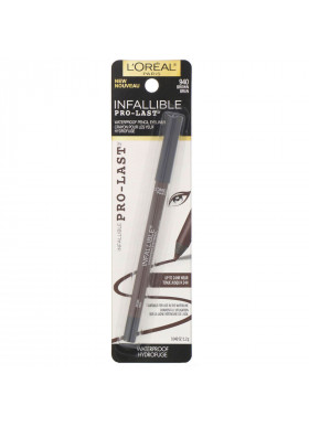 L'Oreal, Infallible Pro-Last Waterproof Pencil Eyeliner, 940 Brown, 0.042 fl oz (1.2 g)
