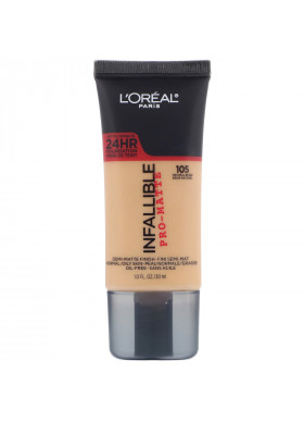L'Oreal, Infallible Pro-Matte Foundation, 105 Natural Beige, 1 fl oz (30 ml)