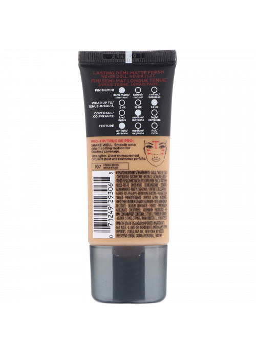 L'Oreal, Infallible Pro-Matte Foundation, 107 Fresh Beige, 1 fl oz (30 ml)