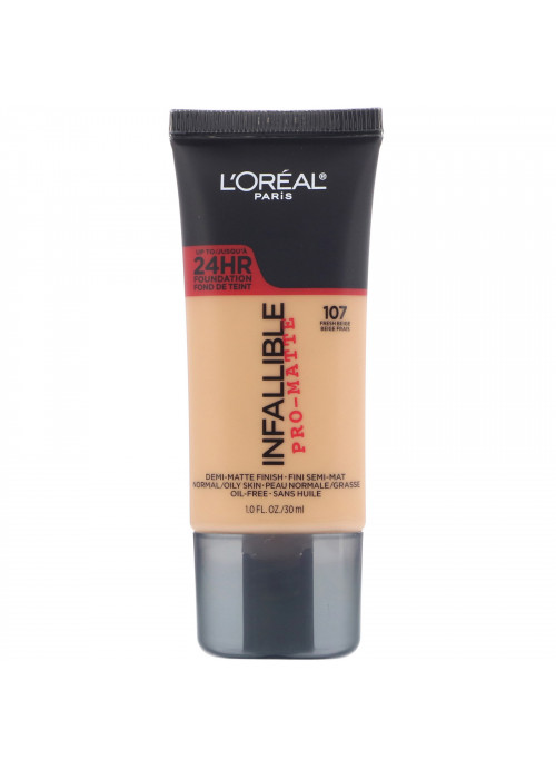 L'Oreal, Infallible Pro-Matte Foundation, 107 Fresh Beige, 1 fl oz (30 ml)