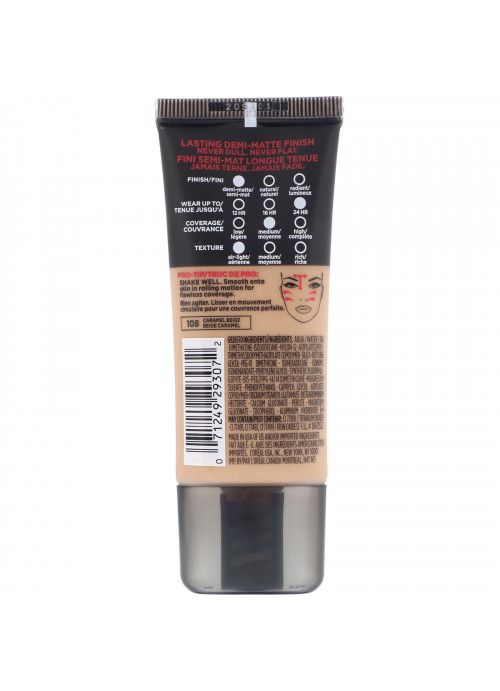 L'Oreal, Infallible Pro-Matte Foundation, 108 Caramel Beige, 1 fl oz (30 ml)